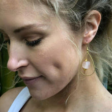 Load image into Gallery viewer, Recycled Glass Teardrop earring - Blush Pink (Silver or Gold)