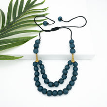Load image into Gallery viewer, Recycled Glass 'Rise and Shine' Adjustable Necklace - Teal