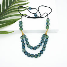 Load image into Gallery viewer, Recycled Glass 'Rise and Shine' Adjustable Necklace - Ocean