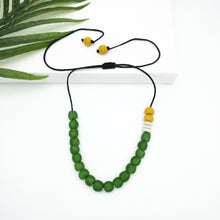 Load image into Gallery viewer, Recycled Glass Single Strand Adjustable Necklace - Fern Green