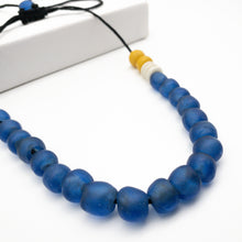 Load image into Gallery viewer, Recycled Glass Single Strand Adjustable Necklace - Cobalt