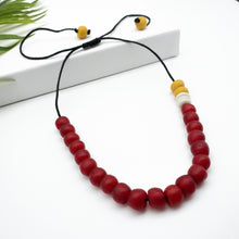 Load image into Gallery viewer, Recycled Glass Single Strand Adjustable Necklace - Red