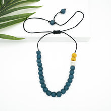 Load image into Gallery viewer, Recycled Glass Single Strand Adjustable Necklace - Teal