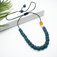 Load image into Gallery viewer, Recycled Glass Single Strand Adjustable Necklace - Teal