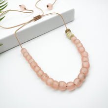 Load image into Gallery viewer, Recycled Glass Single Strand Adjustable Necklace - Blush Pink