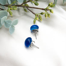 Load image into Gallery viewer, Recycled glass stud earring (7 colours avail)