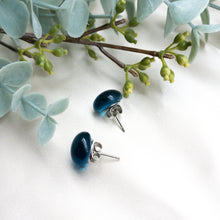 Load image into Gallery viewer, Recycled glass stud earring (7 colours avail)