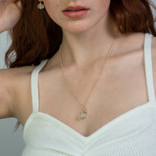 Load image into Gallery viewer, Recycled Glass Diamond Zodiac Birthstone Necklace (April)