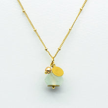 Load image into Gallery viewer, Recycled Glass Diamond Zodiac Birthstone Necklace (April) (Silver or Gold)