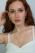 Load image into Gallery viewer, Recycled Glass Diamond Zodiac Birthstone Earrings (April) (Silver or Gold)