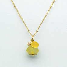 Load image into Gallery viewer, Recycled Glass Yellow Diamond Zodiac Birthstone Necklace (April)