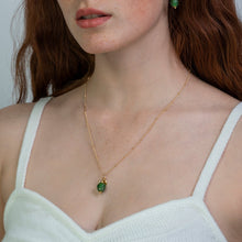 Load image into Gallery viewer, Recycled Glass Peridot Zodiac Birthstone Necklace (August)