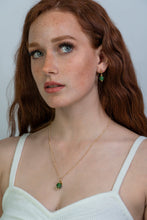 Load image into Gallery viewer, Recycled Glass Peridot Zodiac Birthstone Earrings (August) (Silver or Gold)