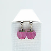 Load image into Gallery viewer, Recycled Glass Pink Tourmaline Zodiac Birthstone Earrings (October)