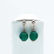 Load image into Gallery viewer, Recycled Glass Emerald Zodiac Birthstone Earrings (May)