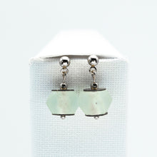 Load image into Gallery viewer, Recycled Glass Diamond Zodiac Birthstone Earrings (April) (Silver or Gold)