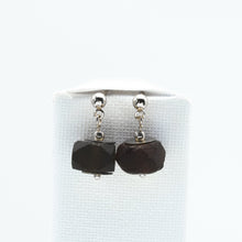 Load image into Gallery viewer, Recycled Glass Brown Garnet Zodiac Birthstone Earrings (January) (Silver or Gold)