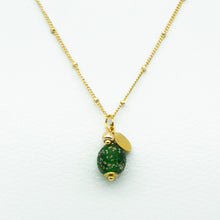 Load image into Gallery viewer, Recycled Glass Peridot Zodiac Birthstone Necklace (August)
