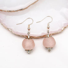 Load image into Gallery viewer, Recycled Glass Swing earring - Blush Pink (Silver or Gold)