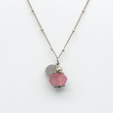 Load image into Gallery viewer, Recycled Glass Soft Ruby Zodiac Birthstone Necklace (July) (Silver or Gold)