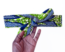 Load image into Gallery viewer, Wired headband - Blue Green Snakes