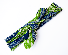 Load image into Gallery viewer, Wired headband - Blue Green Snakes