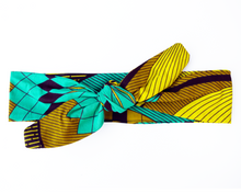 Load image into Gallery viewer, Wired headband - Yellow Turquoise Tiger Lily