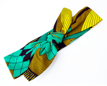 Load image into Gallery viewer, Wired headband - Yellow Turquoise Tiger Lily