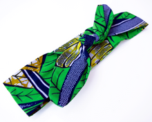 Load image into Gallery viewer, Wired headband - Green Yellow Garden