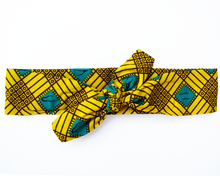 Load image into Gallery viewer, Wired headband - Yellow Green Diamonds