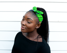 Load image into Gallery viewer, Wired headband - Green Yellow Garden