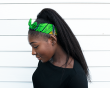 Load image into Gallery viewer, Wired headband - Green Yellow Garden