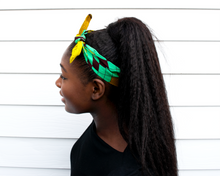 Load image into Gallery viewer, Wired headband - Yellow Turquoise Tiger Lily