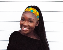 Load image into Gallery viewer, Wired headband - Yellow Green Diamonds