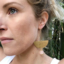 Load image into Gallery viewer, Recycled Glass New Moon earring - Blush Pink