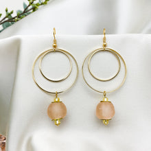 Load image into Gallery viewer, Recycled Glass Whirlpool earring - Blush Pink