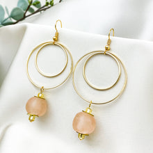 Load image into Gallery viewer, Recycled Glass Whirlpool earring - Blush Pink