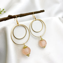 Load image into Gallery viewer, Recycled Glass Whirlpool earring - Blush Pink