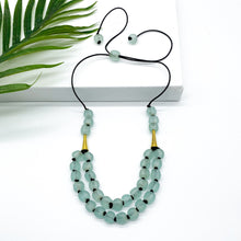 Load image into Gallery viewer, Recycled Glass 'Rise and Shine' Adjustable Necklace - Ice Blue