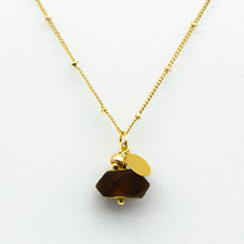Load image into Gallery viewer, Recycled Glass Brown Garnet Zodiac Birthstone Necklace (January)