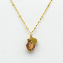 Load image into Gallery viewer, Recycled Glass Rose Garnet Zodiac Birthstone Necklace (January)