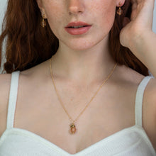 Load image into Gallery viewer, Recycled Glass Rose Garnet Zodiac Birthstone Necklace (January)