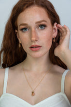 Load image into Gallery viewer, Recycled Glass Rose Garnet Zodiac Birthstone Earrings (January) (Silver or Gold)