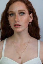 Load image into Gallery viewer, Recycled Glass Soft Ruby Zodiac Birthstone Necklace (July) (Silver or Gold)