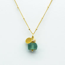 Load image into Gallery viewer, Recycled Glass Alexandrite Zodiac Birthstone Necklace (June) (Silver or Gold)