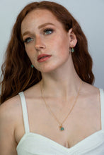 Load image into Gallery viewer, Recycled Glass Aquamarine Zodiac Birthstone Necklace (March) (Silver or Gold)