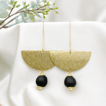 Load image into Gallery viewer, Recycled Glass New Moon earring - Black