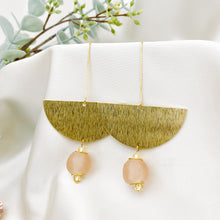 Load image into Gallery viewer, Recycled Glass New Moon earring - Blush Pink