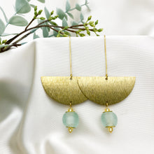 Load image into Gallery viewer, Recycled Glass New Moon earring - Ice Blue