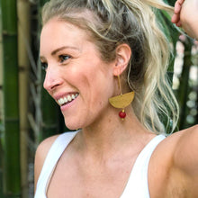 Load image into Gallery viewer, Recycled Glass New Moon earring - Red